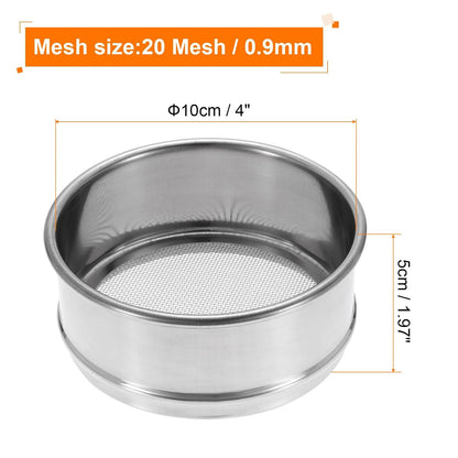 150 Mesh Lab Sieve, 4" Diameter Test Sieve 304 Stainless Steel Wire Cloth (0.1mm) for Industrial Laboratory - Colors A