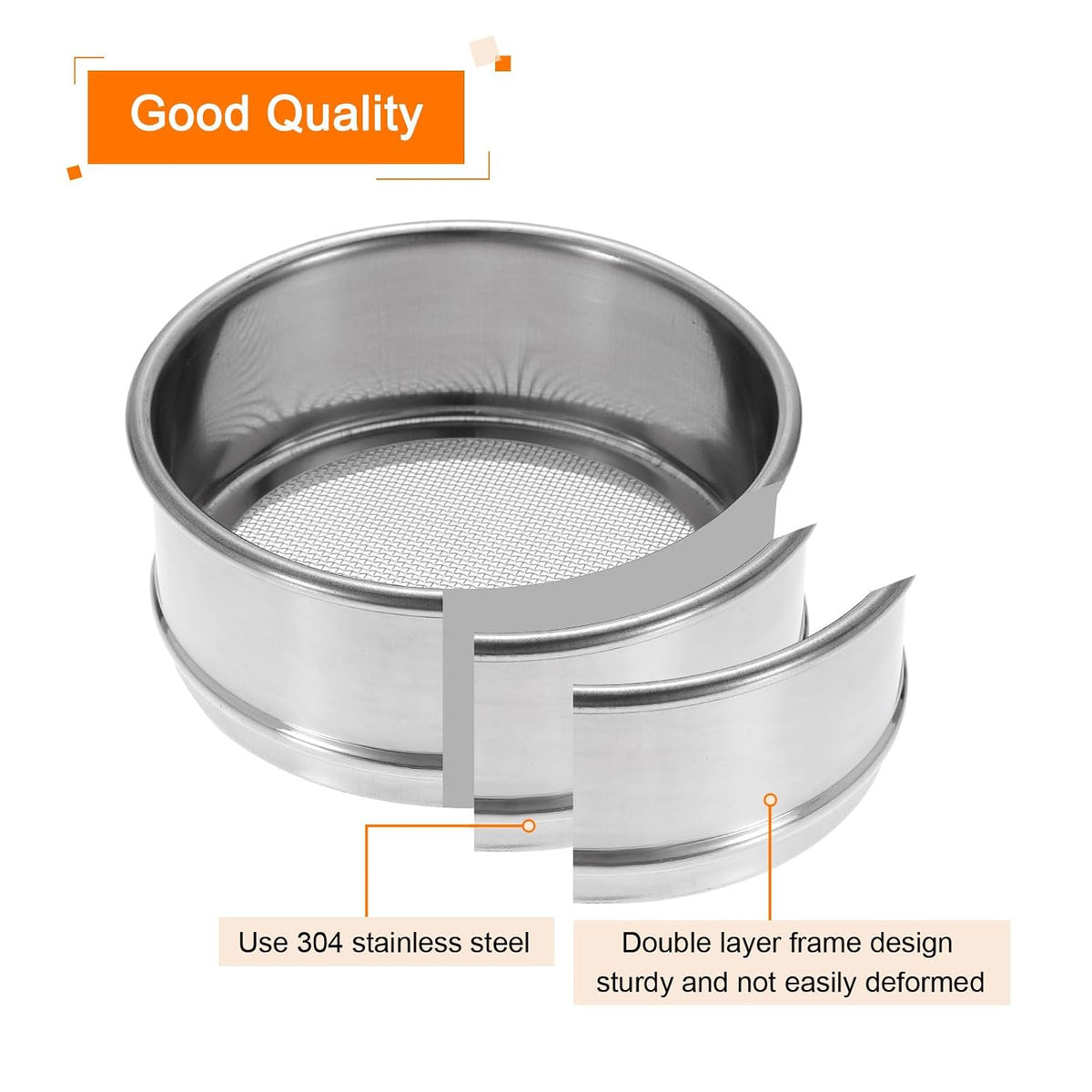150 Mesh Lab Sieve, 4" Diameter Test Sieve 304 Stainless Steel Wire Cloth (0.1mm) for Industrial Laboratory - Colors A