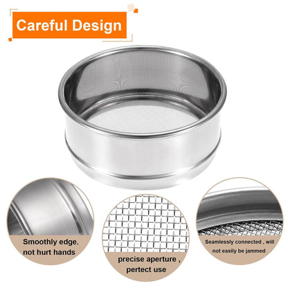 150 Mesh Lab Sieve, 4" Diameter Test Sieve 304 Stainless Steel Wire Cloth (0.1mm) for Industrial Laboratory - Colors A