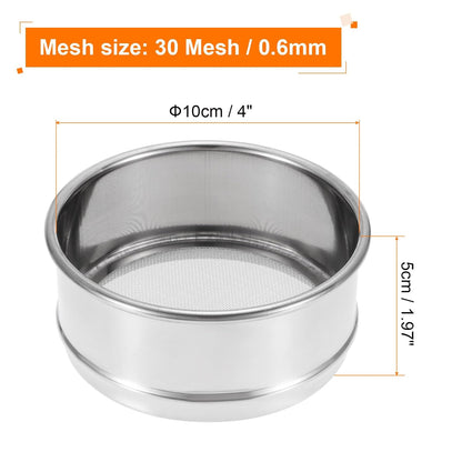 150 Mesh Lab Sieve, 4" Diameter Test Sieve 304 Stainless Steel Wire Cloth (0.1mm) for Industrial Laboratory - Colors A