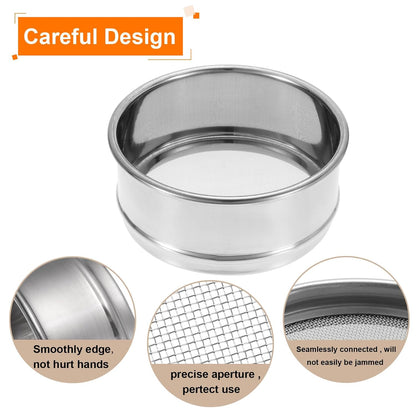 150 Mesh Lab Sieve, 4" Diameter Test Sieve 304 Stainless Steel Wire Cloth (0.1mm) for Industrial Laboratory - Colors A