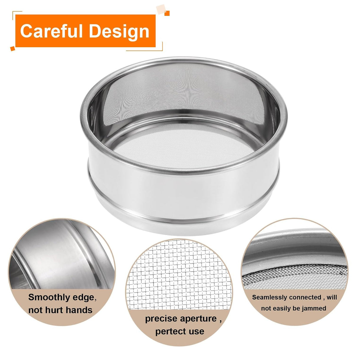 150 Mesh Lab Sieve, 4" Diameter Test Sieve 304 Stainless Steel Wire Cloth (0.1mm) for Industrial Laboratory - Colors A
