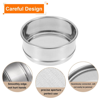 150 Mesh Lab Sieve, 4" Diameter Test Sieve 304 Stainless Steel Wire Cloth (0.1mm) for Industrial Laboratory - Colors A