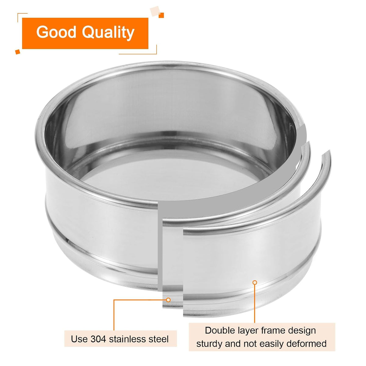 150 Mesh Lab Sieve, 4" Diameter Test Sieve 304 Stainless Steel Wire Cloth (0.1mm) for Industrial Laboratory - Colors A