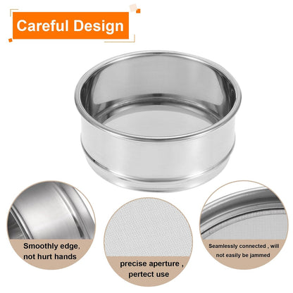 150 Mesh Lab Sieve, 4" Diameter Test Sieve 304 Stainless Steel Wire Cloth (0.1mm) for Industrial Laboratory - Colors A