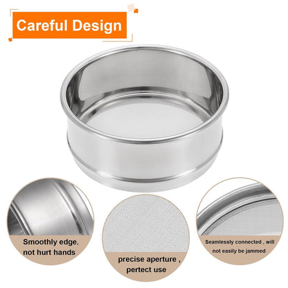 150 Mesh Lab Sieve, 4" Diameter Test Sieve 304 Stainless Steel Wire Cloth (0.1mm) for Industrial Laboratory - Colors A