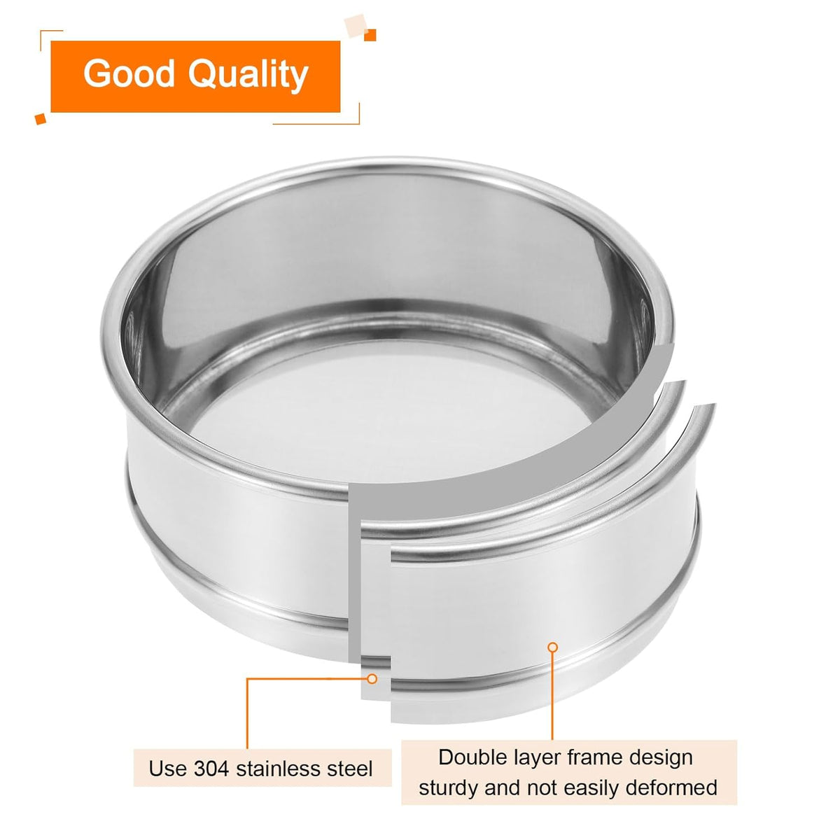 150 Mesh Lab Sieve, 4" Diameter Test Sieve 304 Stainless Steel Wire Cloth (0.1mm) for Industrial Laboratory - Colors A