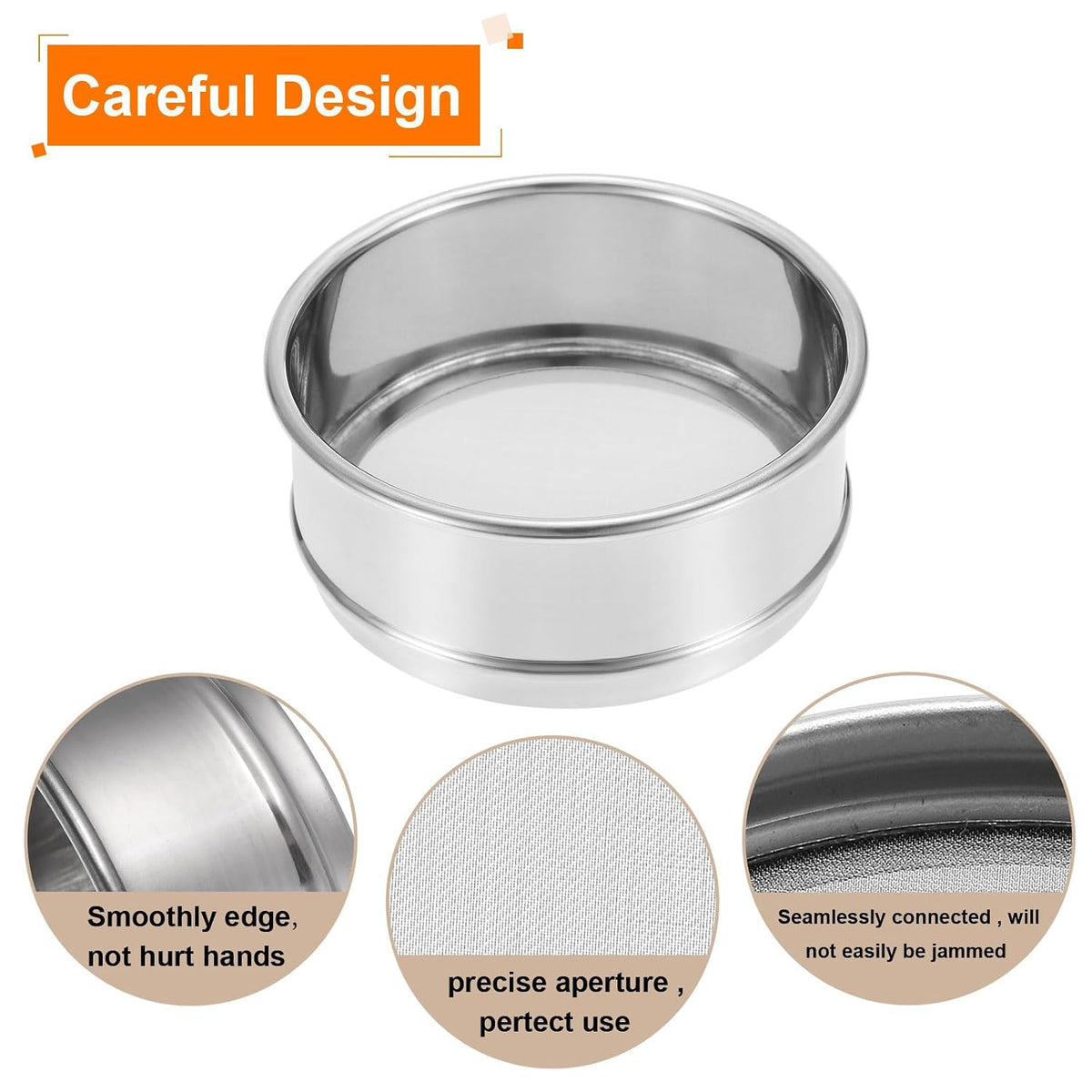 150 Mesh Lab Sieve, 4" Diameter Test Sieve 304 Stainless Steel Wire Cloth (0.1mm) for Industrial Laboratory - Colors A