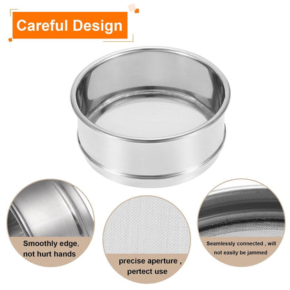 150 Mesh Lab Sieve, 4" Diameter Test Sieve 304 Stainless Steel Wire Cloth (0.1mm) for Industrial Laboratory - Colors A