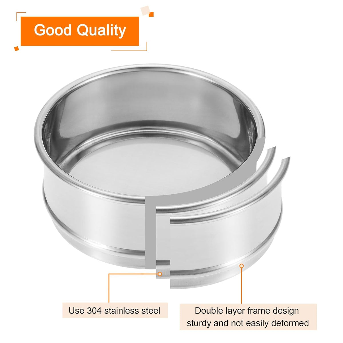 150 Mesh Lab Sieve, 4" Diameter Test Sieve 304 Stainless Steel Wire Cloth (0.1mm) for Industrial Laboratory - Colors A