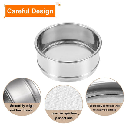 150 Mesh Lab Sieve, 4" Diameter Test Sieve 304 Stainless Steel Wire Cloth (0.1mm) for Industrial Laboratory - Colors A