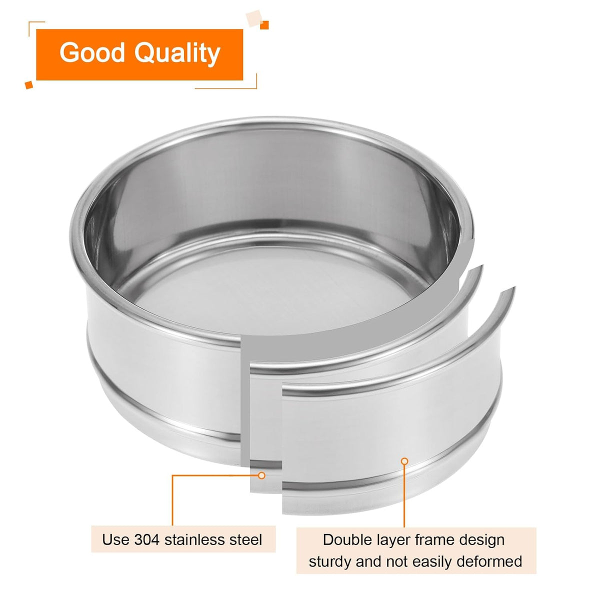 150 Mesh Lab Sieve, 4" Diameter Test Sieve 304 Stainless Steel Wire Cloth (0.1mm) for Industrial Laboratory - Colors A