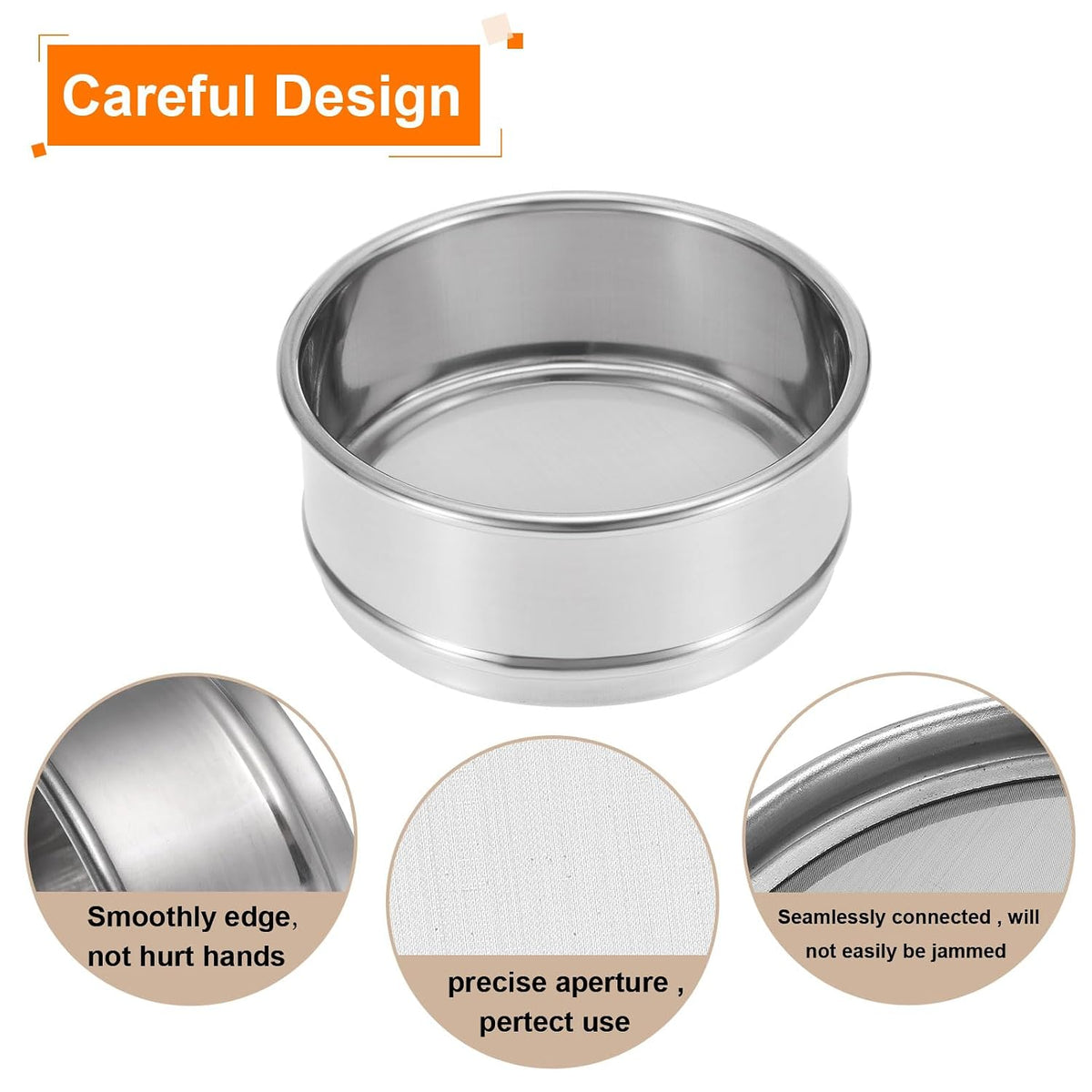 150 Mesh Lab Sieve, 4" Diameter Test Sieve 304 Stainless Steel Wire Cloth (0.1mm) for Industrial Laboratory - Colors A