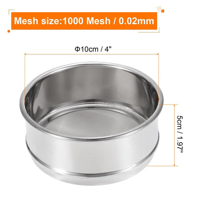 150 Mesh Lab Sieve, 4" Diameter Test Sieve 304 Stainless Steel Wire Cloth (0.1mm) for Industrial Laboratory - Colors A