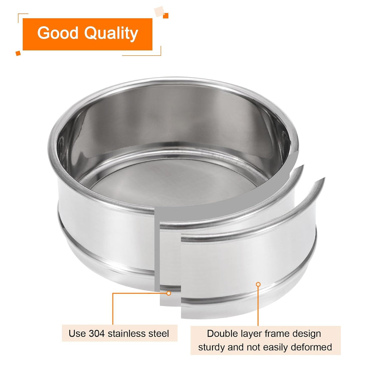 150 Mesh Lab Sieve, 4" Diameter Test Sieve 304 Stainless Steel Wire Cloth (0.1mm) for Industrial Laboratory - Colors A