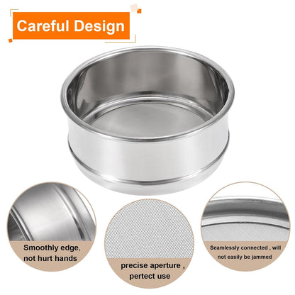 150 Mesh Lab Sieve, 4" Diameter Test Sieve 304 Stainless Steel Wire Cloth (0.1mm) for Industrial Laboratory - Colors A