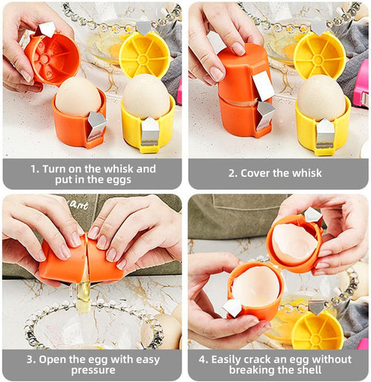 3 PCS Egg Shell Opener Egg Separator for Raw Eggs,Hard Boiled Egg Peeler Egg Cube Egg Separator,Quickly Cutting Off Cooked Eggs,Stainless Steel Eggshell Breaker Egg Shell Cutter Kitchen Gadgets