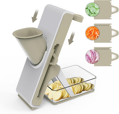 Mandoline Slicer for Kitchen - Vegetable Food Chopper, Cucumber Slicer, Detachable Easy to Clean Kitchen Chopping Artifact (White Blue)