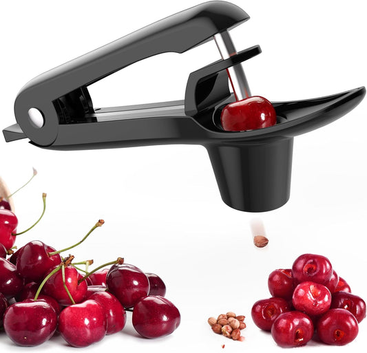 Cherry Pitter - Makmzoon Cherry Pitter Tool Stainless Steel Rod(Black) | Hand-held push design Easy to Clean and Store With Lock Design Great for Making Cherry Jam