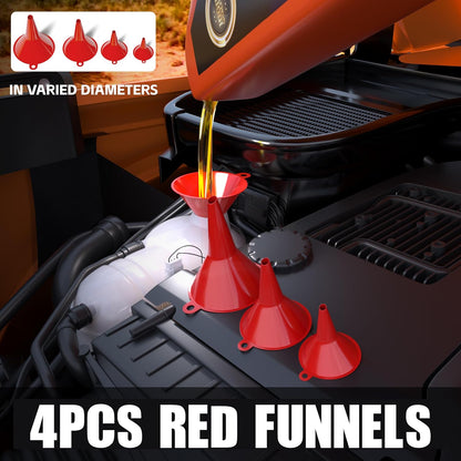 19 Pcs Automotive Funnel Set, Spout Replacements, Plastic Wide Mouth Transmission Funnels, Flexible Oil Funnel Kit for Automotive Use