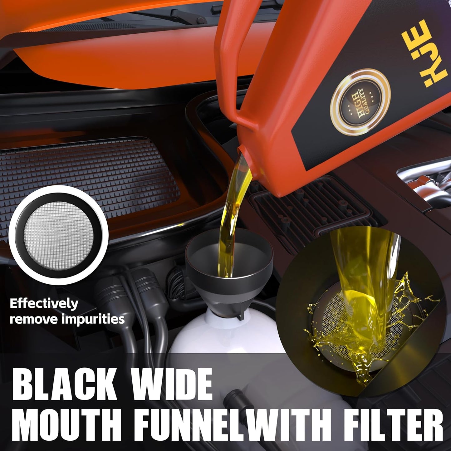 19 Pcs Automotive Funnel Set, Spout Replacements, Plastic Wide Mouth Transmission Funnels, Flexible Oil Funnel Kit for Automotive Use