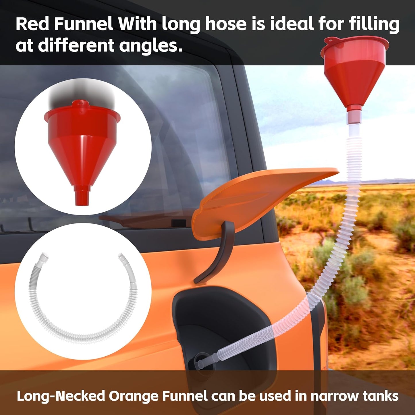 19 Pcs Automotive Funnel Set, Spout Replacements, Plastic Wide Mouth Transmission Funnels, Flexible Oil Funnel Kit for Automotive Use