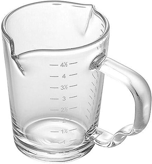 150ml Glass Measuring Cup Double Spouts Espresso Cup Shot Glass Heat-Resistant Handle Transparent Scale Ounce Measure Jugs Mixing Mug for Bar Party Wine Milk Coffee Liquid Heavy Glass Measuring Cup