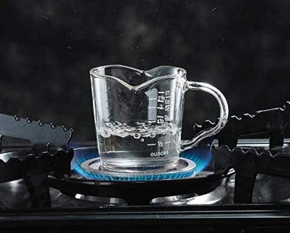 150ml Glass Measuring Cup Double Spouts Espresso Cup Shot Glass Heat-Resistant Handle Transparent Scale Ounce Measure Jugs Mixing Mug for Bar Party Wine Milk Coffee Liquid Heavy Glass Measuring Cup