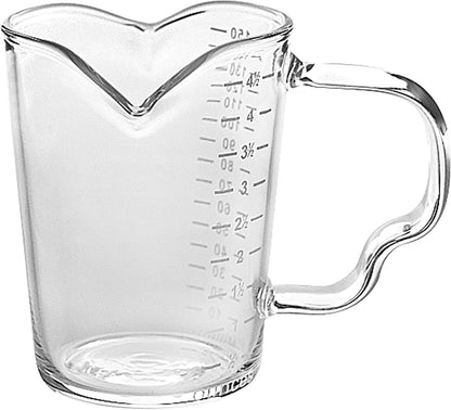 150ml Glass Measuring Cup Double Spouts Espresso Cup Shot Glass Heat-Resistant Handle Transparent Scale Ounce Measure Jugs Mixing Mug for Bar Party Wine Milk Coffee Liquid Heavy Glass Measuring Cup