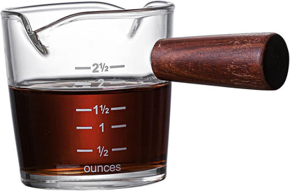150ml Glass Measuring Cup Double Spouts Espresso Cup Shot Glass Heat-Resistant Handle Transparent Scale Ounce Measure Jugs Mixing Mug for Bar Party Wine Milk Coffee Liquid Heavy Glass Measuring Cup