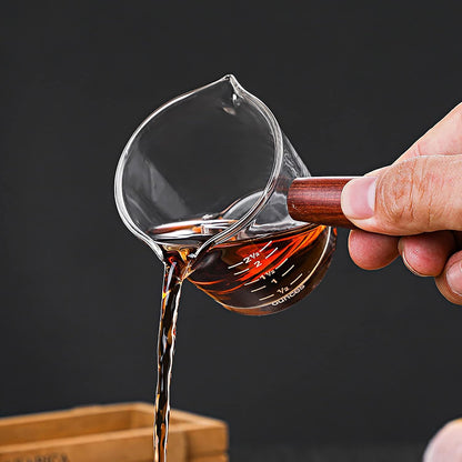 150ml Glass Measuring Cup Double Spouts Espresso Cup Shot Glass Heat-Resistant Handle Transparent Scale Ounce Measure Jugs Mixing Mug for Bar Party Wine Milk Coffee Liquid Heavy Glass Measuring Cup