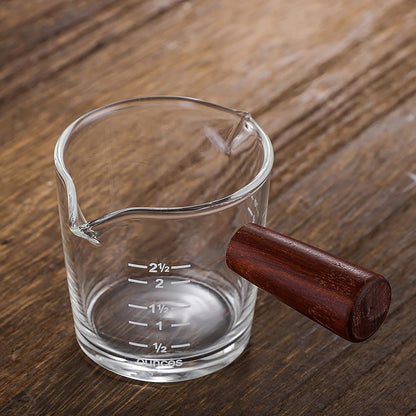 150ml Glass Measuring Cup Double Spouts Espresso Cup Shot Glass Heat-Resistant Handle Transparent Scale Ounce Measure Jugs Mixing Mug for Bar Party Wine Milk Coffee Liquid Heavy Glass Measuring Cup