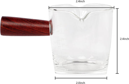 150ml Glass Measuring Cup Double Spouts Espresso Cup Shot Glass Heat-Resistant Handle Transparent Scale Ounce Measure Jugs Mixing Mug for Bar Party Wine Milk Coffee Liquid Heavy Glass Measuring Cup