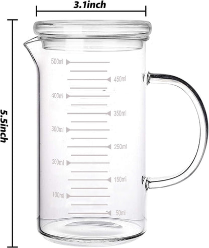 150ml Glass Measuring Cup Double Spouts Espresso Cup Shot Glass Heat-Resistant Handle Transparent Scale Ounce Measure Jugs Mixing Mug for Bar Party Wine Milk Coffee Liquid Heavy Glass Measuring Cup