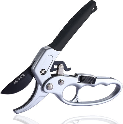 Premium Germany - Steel Pruning Shears, Work 3 Times Easier, Pruners Heady Duty, Sharp Garden Clippers Cuting Florist Flower, Hedge, Herb, Rose, Indoor Live Plants, Arthritis Weak Hand Snips