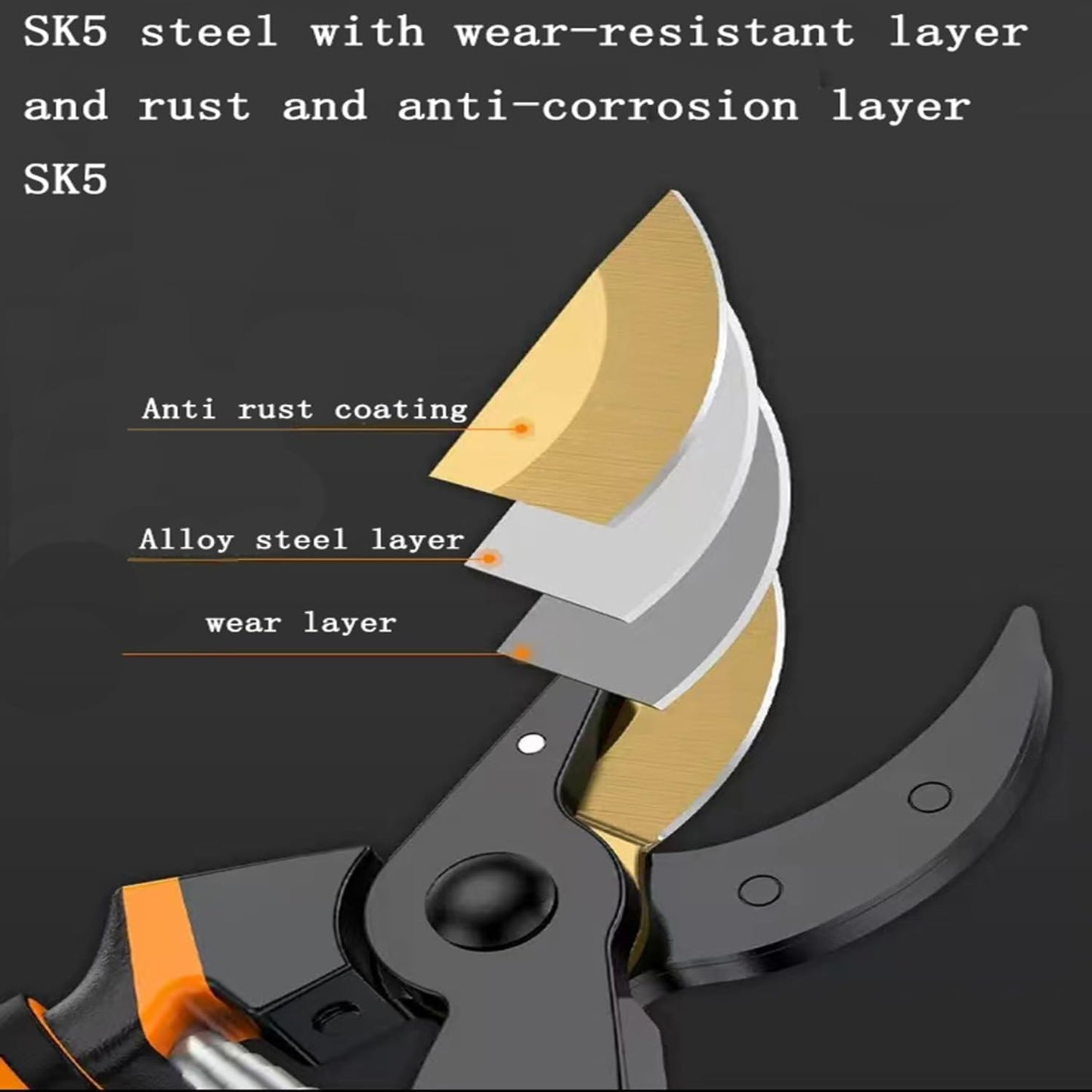 Premium Germany - Steel Pruning Shears, Work 3 Times Easier, Pruners Heady Duty, Sharp Garden Clippers Cuting Florist Flower, Hedge, Herb, Rose, Indoor Live Plants, Arthritis Weak Hand Snips