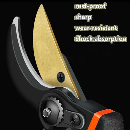 Premium Germany - Steel Pruning Shears, Work 3 Times Easier, Pruners Heady Duty, Sharp Garden Clippers Cuting Florist Flower, Hedge, Herb, Rose, Indoor Live Plants, Arthritis Weak Hand Snips