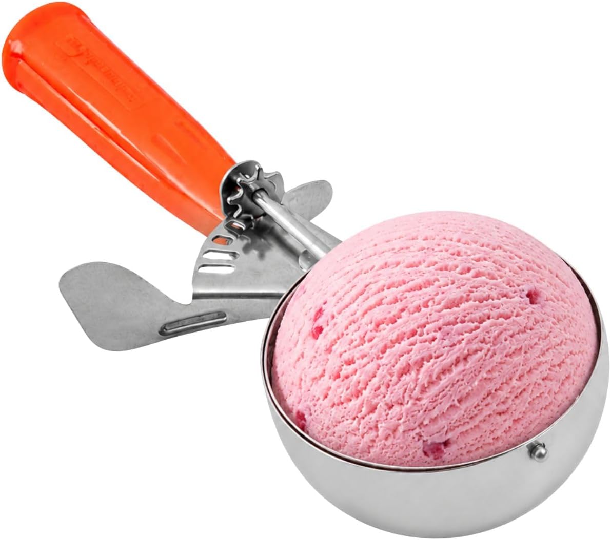 Met Lux 8 Ounce Portion Scoop 1 Durable Disher Scoop - Thumb Trigger Orange Stainless Steel Ice cream Disher For Portion Control For Ice Cream Mashed Potato And Cookie Batter