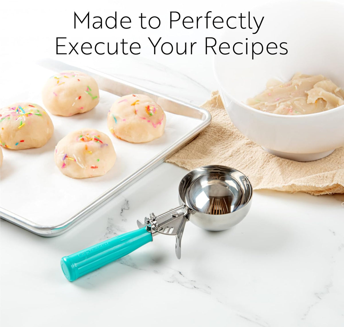 Met Lux 8 Ounce Portion Scoop 1 Durable Disher Scoop - Thumb Trigger Orange Stainless Steel Ice cream Disher For Portion Control For Ice Cream Mashed Potato And Cookie Batter