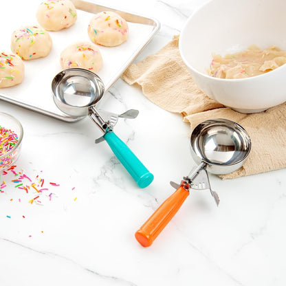 Met Lux 8 Ounce Portion Scoop 1 Durable Disher Scoop - Thumb Trigger Orange Stainless Steel Ice cream Disher For Portion Control For Ice Cream Mashed Potato And Cookie Batter