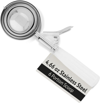 Met Lux 8 Ounce Portion Scoop 1 Durable Disher Scoop - Thumb Trigger Orange Stainless Steel Ice cream Disher For Portion Control For Ice Cream Mashed Potato And Cookie Batter