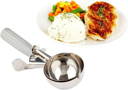 Met Lux 8 Ounce Portion Scoop 1 Durable Disher Scoop - Thumb Trigger Orange Stainless Steel Ice cream Disher For Portion Control For Ice Cream Mashed Potato And Cookie Batter