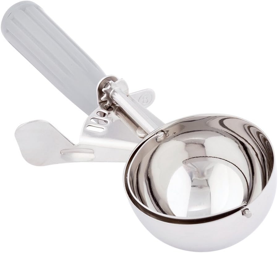 Met Lux 8 Ounce Portion Scoop 1 Durable Disher Scoop - Thumb Trigger Orange Stainless Steel Ice cream Disher For Portion Control For Ice Cream Mashed Potato And Cookie Batter