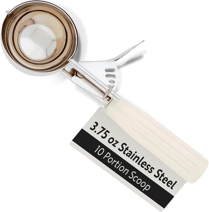 Met Lux 8 Ounce Portion Scoop 1 Durable Disher Scoop - Thumb Trigger Orange Stainless Steel Ice cream Disher For Portion Control For Ice Cream Mashed Potato And Cookie Batter