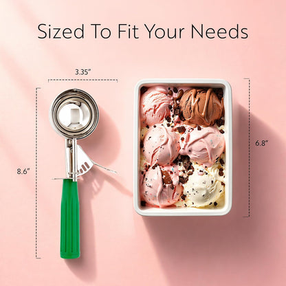 Met Lux 8 Ounce Portion Scoop 1 Durable Disher Scoop - Thumb Trigger Orange Stainless Steel Ice cream Disher For Portion Control For Ice Cream Mashed Potato And Cookie Batter