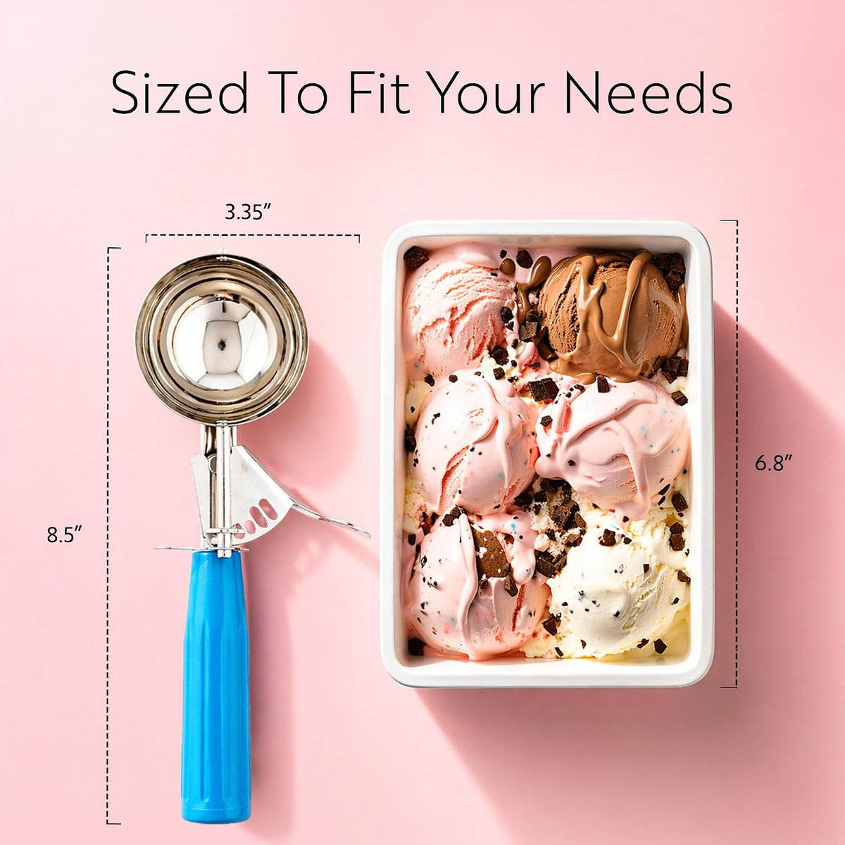 Met Lux 8 Ounce Portion Scoop 1 Durable Disher Scoop - Thumb Trigger Orange Stainless Steel Ice cream Disher For Portion Control For Ice Cream Mashed Potato And Cookie Batter