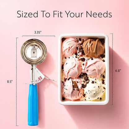 Met Lux 8 Ounce Portion Scoop 1 Durable Disher Scoop - Thumb Trigger Orange Stainless Steel Ice cream Disher For Portion Control For Ice Cream Mashed Potato And Cookie Batter