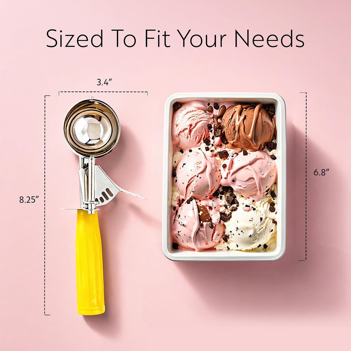 Met Lux 8 Ounce Portion Scoop 1 Durable Disher Scoop - Thumb Trigger Orange Stainless Steel Ice cream Disher For Portion Control For Ice Cream Mashed Potato And Cookie Batter