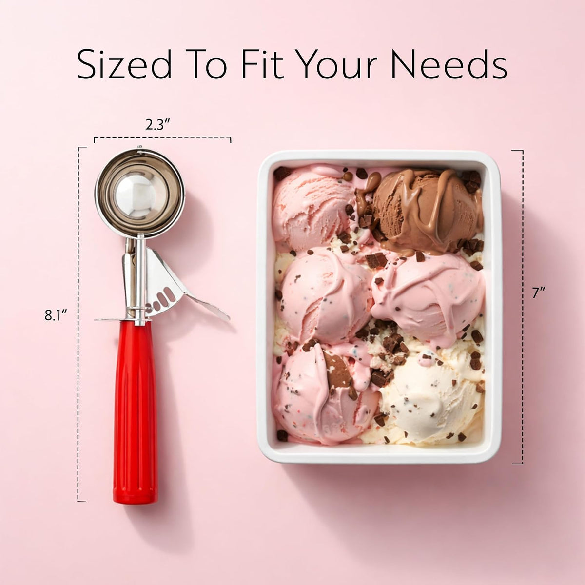 Met Lux 8 Ounce Portion Scoop 1 Durable Disher Scoop - Thumb Trigger Orange Stainless Steel Ice cream Disher For Portion Control For Ice Cream Mashed Potato And Cookie Batter