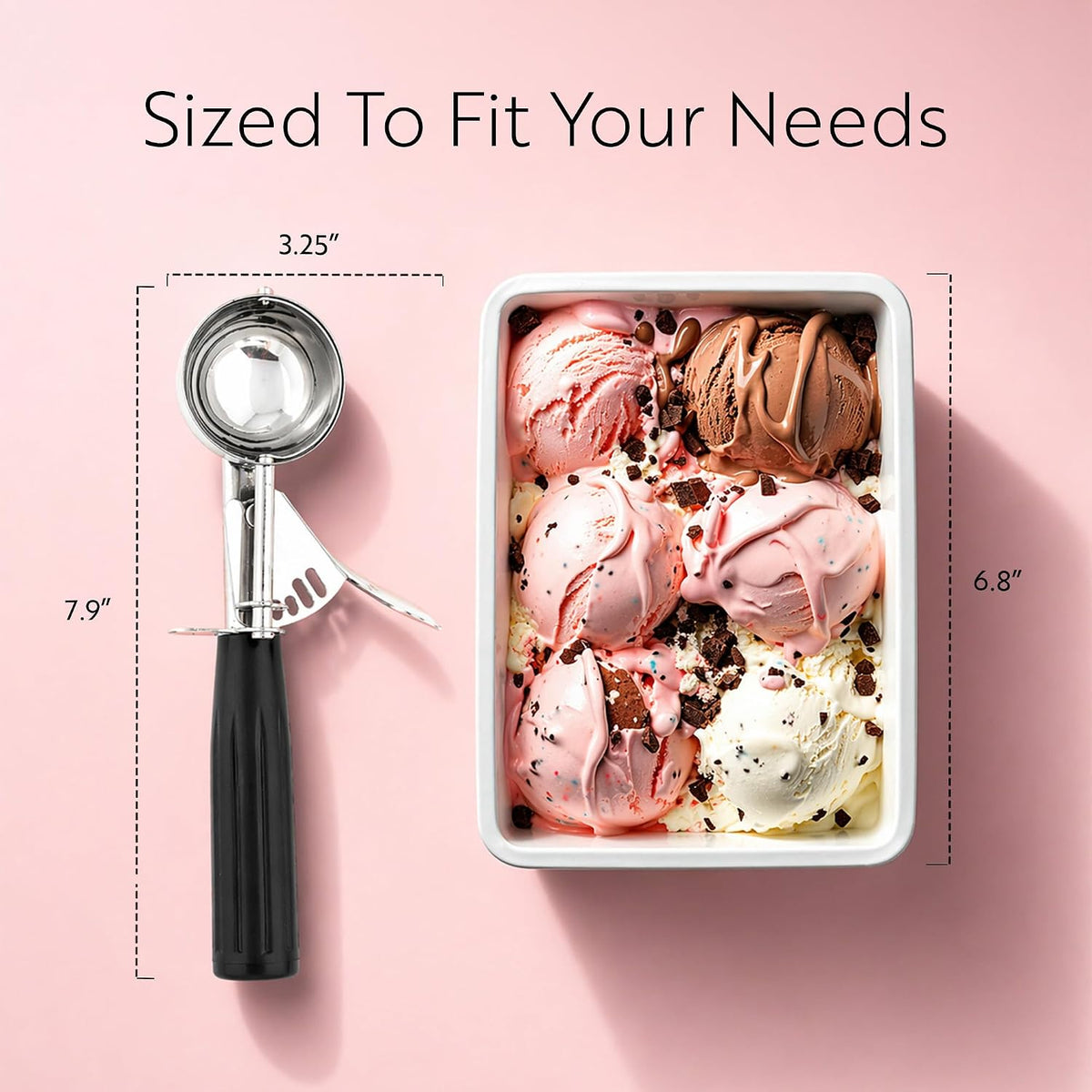 Met Lux 8 Ounce Portion Scoop 1 Durable Disher Scoop - Thumb Trigger Orange Stainless Steel Ice cream Disher For Portion Control For Ice Cream Mashed Potato And Cookie Batter